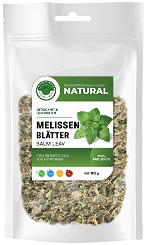 Melissentee 100 g x 2 Packung I 100% Melissenblätter getrocknet und geschnitten lose Zitronenmelisse Tee | Geschenke für Frauen I ohne Zusatzstoffe von Natural Welt (2) von PREMIUM QUALITÄT NATURAL WELT