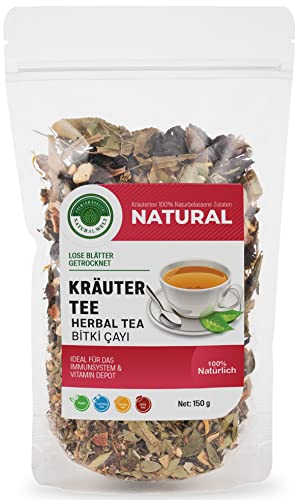 Natural Welt Basischer Kräutertee lose 150g I spezielle und perfekte Kräutermischung im Beutel I Kaminabend und Winterzeit I premium qualität wintertee von PREMIUM QUALITÄT NATURAL WELT