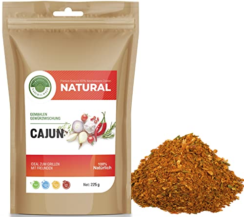 Natural Welt Cajun Gewürzmischung zum Grillen 225g I Cajun Dust – Cajun Marinade I I Premiumqualität I Perfekt für Fisch, Huhn, BBQ, Backofen I ohne Zusatzstoffe von PREMIUM QUALITÄT NATURAL WELT