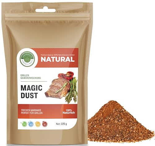 Natural Welt Magic Dust BBQ-Rub I Marinade für Fleisch 225g I Gewürzmischung zum Grillen I Premium Qualität Grill Gewürze I perfektes Grillgewürz (1) von PREMIUM QUALITÄT NATURAL WELT