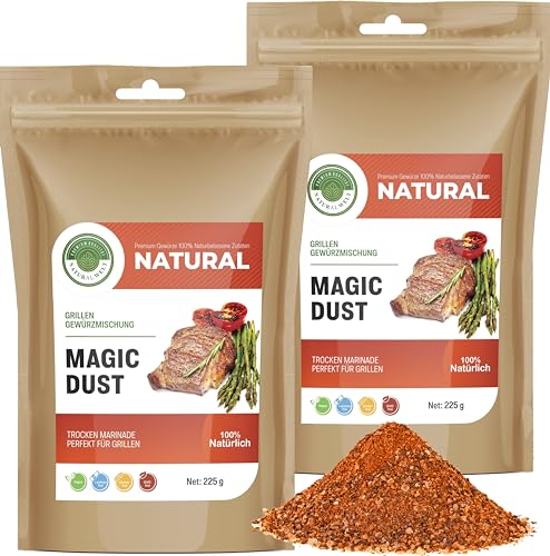 Natural Welt Magic Dust BBQ-Rub I Marinade für Fleisch 225g I Gewürzmischung zum Grillen I Premium Qualität Grill Gewürze I perfektes Grillgewürz (2) von PREMIUM QUALITÄT NATURAL WELT