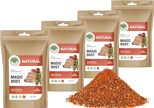 Natural Welt Magic Dust BBQ-Rub I Marinade für Fleisch 225g I Gewürzmischung zum Grillen I Premium Qualität Grill Gewürze I perfektes Grillgewürz (4) von PREMIUM QUALITÄT NATURAL WELT