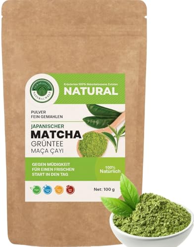 Natural Welt Matcha Pulver 100 g I ohne Zusätze - 100% natürlich I premium Japan Matcha-Tee I Grüntee für Latte, Smoothies Getränk (100, Gramm) von PREMIUM QUALITÄT NATURAL WELT