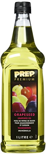 PREP PREMIUM Traubenkernöl 1 x 1000 ml PET mildes, geschmacksneutrales Öl, rohkostqualität natürlicher Geschmack für Pfannengerichte Saucen & Marinaden, sehr hoch erhitzbar von PREP PREMIUM