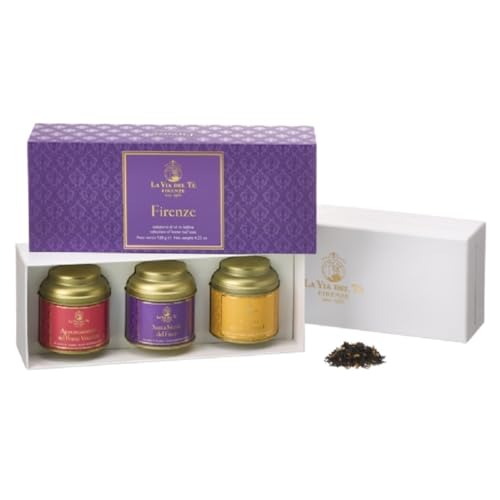 Geschenkbox - La via del tee Firenze - in lila Geschenkbox mit 3 Dosen à 40 Gramm von PRESTIGE & DELUXE