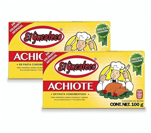 El Yucateco – Gewürzte Achiote-Keule für Fleisch, Huhn und Cochinita Pibil 100 g x 6 Einheiten - Pack Promoo von PROMOO