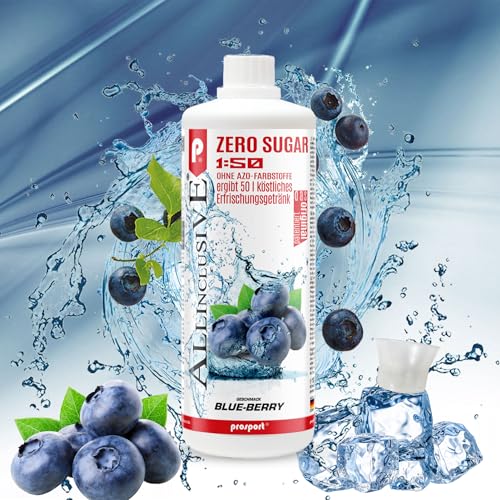 Prosport Allinclusive Blue-Berry 3x 1000ml, ZERO SUGAR Sirup, mit Vitaminen, Premium Getränkekonzentrat 1:50, Vitaldrink von PROSPORT