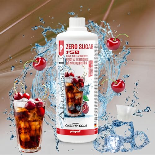 Prosport Allinclusive Cherry-Cola 3x 1000ml, ZERO SUGAR Sirup, mit Vitaminen, Premium Getränkekonzentrat 1:50, Vitaldrink von PROSPORT