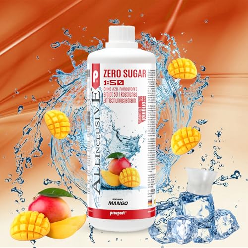 Prosport Allinclusive Mango 3x 1000ml, ZERO SUGAR Sirup, mit Vitaminen, Premium Getränkekonzentrat 1:50, Vitaldrink von PROSPORT