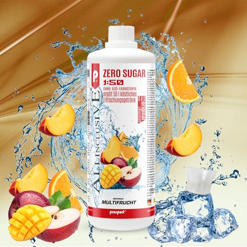 Prosport Allinclusive Multifrucht 3x 1000ml, ZERO SUGAR Sirup, mit Vitaminen, Premium Getränkekonzentrat 1:50, Vitaldrink von PROSPORT