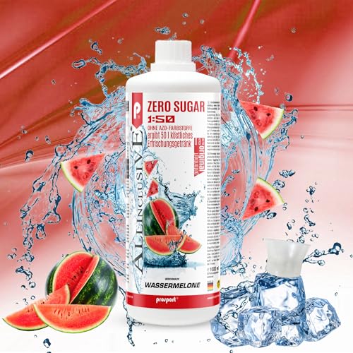 Prosport Allinclusive Wassermelone 3x 1000ml, ZERO SUGAR Sirup, mit Vitaminen, Premium Getränkekonzentrat 1:50, Vitaldrink von PROSPORT