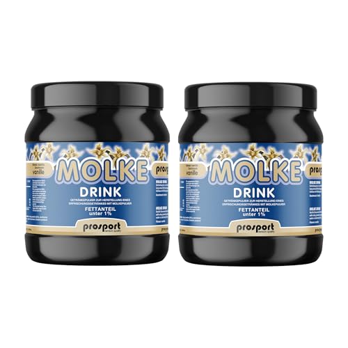 Prosport Molke Drink Vanille, 2x 1000g Dose, Trinkmolke, Süssmolke Molkepulver von PROSPORT