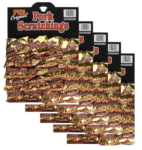 Pub Originals Pork Scratchings - Speckkrusten - Typisch englische Schweinekrusten - Jerky Snack Trockenfleisch 5 x 20 x 18g (1800g) von PUB ORIGINALS