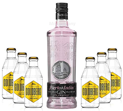 PUERTO DE INDIAS STRAWBERRY GIN 0,7l (37,5% Vol) + 6x Goldberg Tonic Water 0,2l MEHRWEG inkl. Pfand- [Enthält Sulfite] von PUERTO DE INDIAS-PUERTO DE INDIAS