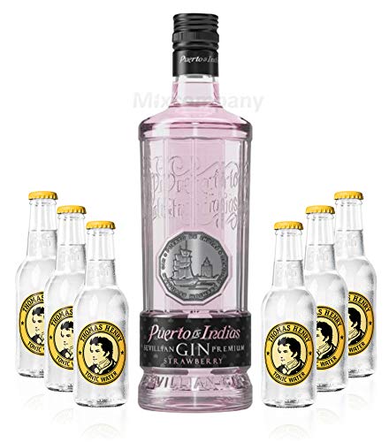 PUERTO DE INDIAS STRAWBERRY GIN 0,7l (37,5% Vol) + 6x Thomas Henry Tonic Water 0,2l MEHRWEG inkl. Pfand- [Enthält Sulfite] von PUERTO DE INDIAS-PUERTO DE INDIAS