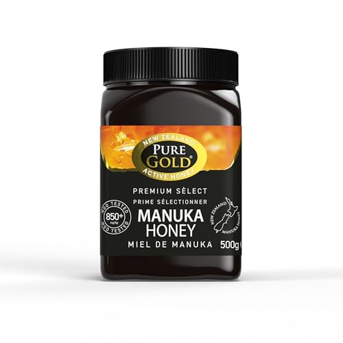 Pure Gold Manuka-Honig 850+ 500g, Honig aus Neuseeland, MBO-zertifiziert und nach MPI-Standards von PURE GOLD