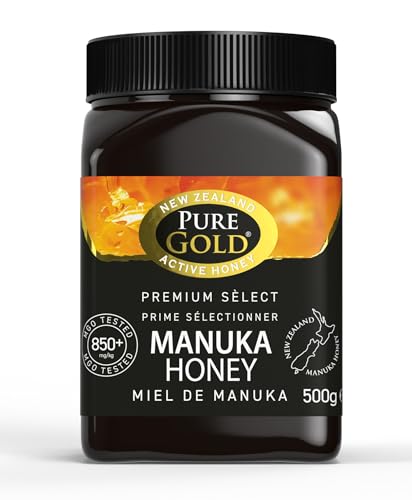 Pure Gold Manuka-Honig 850+ 500g, Honig aus Neuseeland, MBO-zertifiziert und nach MPI-Standards von PURE GOLD