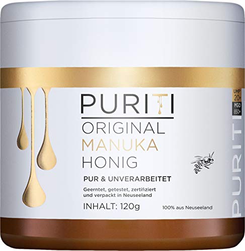 PURITI Manuka Honig MGO 850+ 120g aus Neuseeland mit zertifiziertem Methylglyoxal Gehalt - Laborgeprüft, Direktimport, reines Naturprodukt, frei von Zusatzstoffen von PURITI