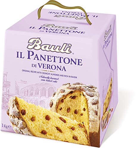 Bauli Panettone Verona Panettone mit süßen Rosinen und ganzen Mandeln, 1 kg von PVL Trade