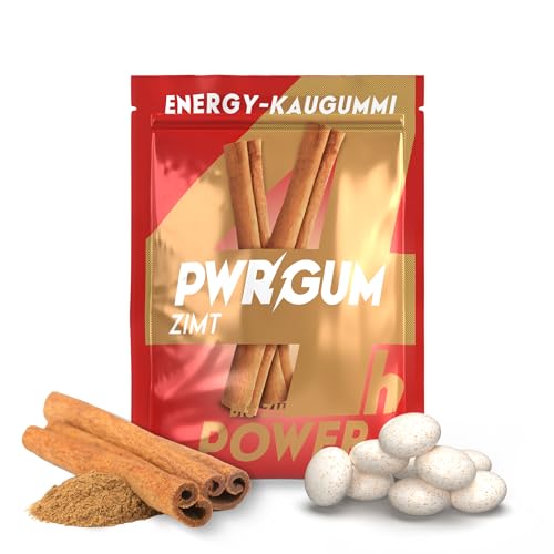 PWRGRUM Energy-Kaugummi Zimt-Geschmack 10er Pack I Bis zu 4-Stunden Energie Boost I Zuckerfrei & Zahnpflegend I Ideale Alternative zu Energy-Drinks I Gönn dir natürliche Power mit jedem Kauen! von PWRGUM