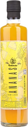 BAILANDO Ananas Rum Likör 0,5L (17% Vol.) | mit Ananas aus der Dom Rep | über 70% Fruchtgehalt | In Cocktails als Spritz oder als Shot von Pacha Mama