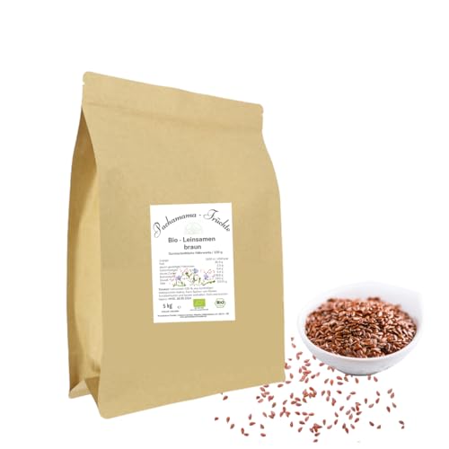 2 kg BIO Leinsamen Braun Ganz | reich an Omega 3 und Ballaststoffe | Glutenfrei von Pachamama-Früchte