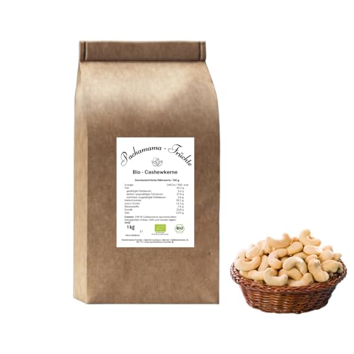 BIO Cashewkerne ganz 1 kg | ungeröstet | ohne Zusatzstoffe | naturbelassene | Vegan | Plastikfrei von Pachamama-Früchte