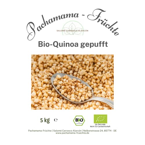 BIO QUINOA gepufft 5 kg - Vegan - Glutenfrei - Müsli - Ungesüßt - Vollkorn von Pachamama-Früchte