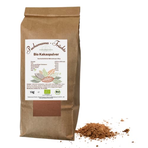 Pachamama-Frchte Bio Kakaopulver 1 kg | Ungestes stark entltes Kakao-Pulver aus Kakaobohnen | Plastikfrei | Superfood vegan von Pachamama-Früchte