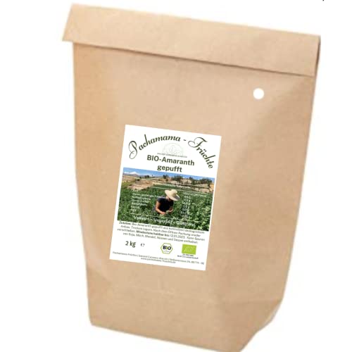 Pachamama-Früchte BIO - Amaranth gepufft 2 kg | Glutenfrei | Plastikfrei | Vegan | Ungesüßt | Vollkorn (1 x 2 kg) von Pachamama-Früchte