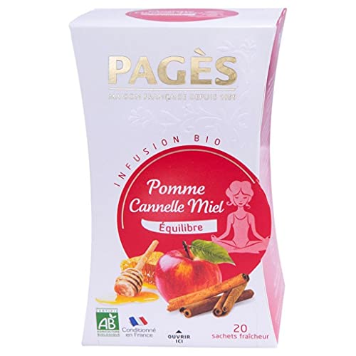 Pages Infusion Équilibre Pomme Cannelle Miel Bio 20 sachets (lot de 3 von Pages