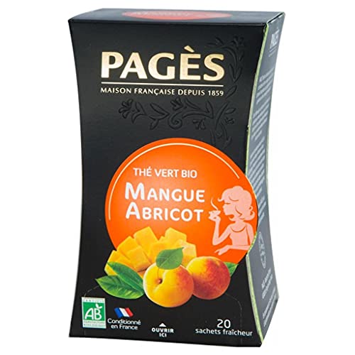 Pages Thé Vert Mangue Abricot Bio 20 sachets (lot de 3 von Pages