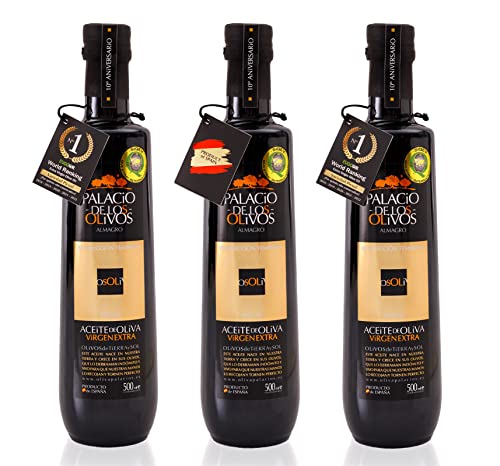 Palacio de Los Olivos - Picual Gourmet Natives Olivenöl Extra - Kaltgepresst, frühe Ernte - Packung 3 Flaschen mit 500 ml von olivaoliva