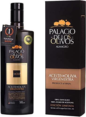 Palacio de los Olivos - Natives Olivenöl Extra Picual Gourmet - Kaltgepresst, frühe Ernte - Flasche 500ml mit Kiste von Palacio de los Olivos