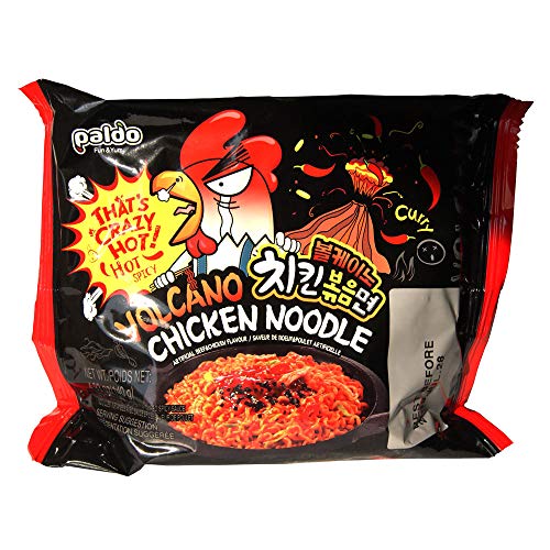 16x Hähnchen Nudeln sehr scharf a 140g Instantnudeln aus Korea Volcano Chicken Noodle Huhn von Paldo