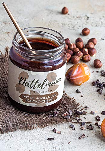 Bio Dattelcreme mit Haselnuss und Kakao | Dattel-Haselnuss-Schoko-Creme | 100% Natürlich & Gesund | Premium Qualität | Palmyra Delights | Vegan | Glutenfrei (250) von Palmyra Delights