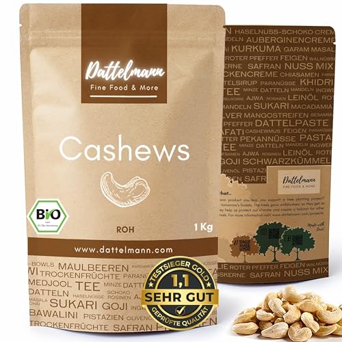 Cashewkerne Naturbelassen 1Kg | Cashew | Nüsse Großpackung | Cashewkerne Ungesalzen | Cashewnüsse | Cashews 1Kg | Vegan | Dattelmann von Palmyra Delights