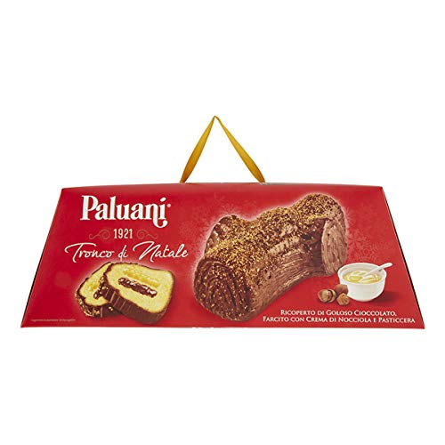 PALUANI Christmas Trunk Gefüllt mit Schokolade, Trunk Gefüllt mit Haselnusscreme und Vanillesoße, knuspriger Belag, weiche Innenseite, natürlicher Sauerteig, hochwertige Zutaten, 750 g von Paluani