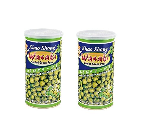 Khao Shong - Geröstete Wasabi Erbsen - Scharf - Lecker, 2er Pack (2 x 280 g) von Khao Shong