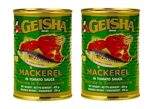 Makrele in Tomatensauce Pamai Pai® Doppelpack: 2 x 425g Geisha Fisch Konserve GRÜN von Pamai Pai