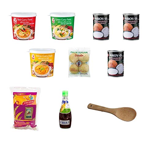 Pamai Pai® 10 teiliges Thai Curry Set Kochset Thaicurry kochen Zutaten Thailändisches Curry von Pamai Pai