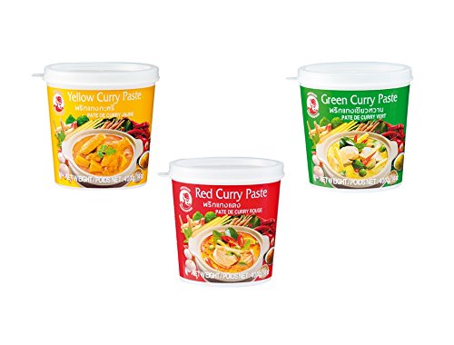 Pamai Pai® 3er Set Cock Curry Paste 3 x 400g Gelb - Grün - Rot Thai rote gelbe von Pamai Pai