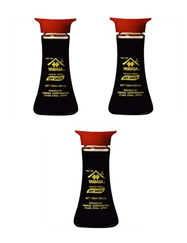 Pamai Pai® Dreierpack: 3 x 150ml Tischflasche Yamasa Sushi Soy Sauce Sojasoße von Pamai Pai