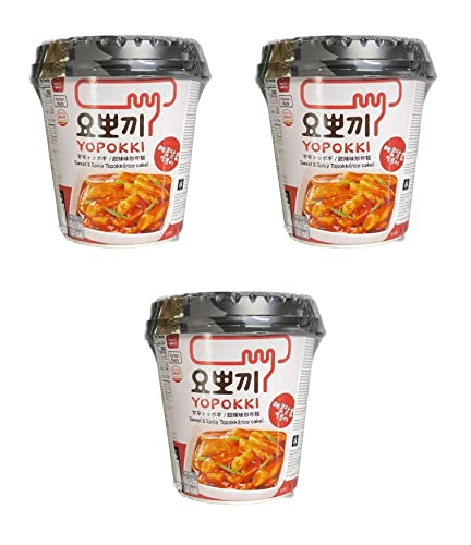 Topokki Pamai Pai® Dreierpack: 3 x 140g YOPOKKI Reiskuchen SWEET & SPICY Rice Cake Sauce von Pamai Pai