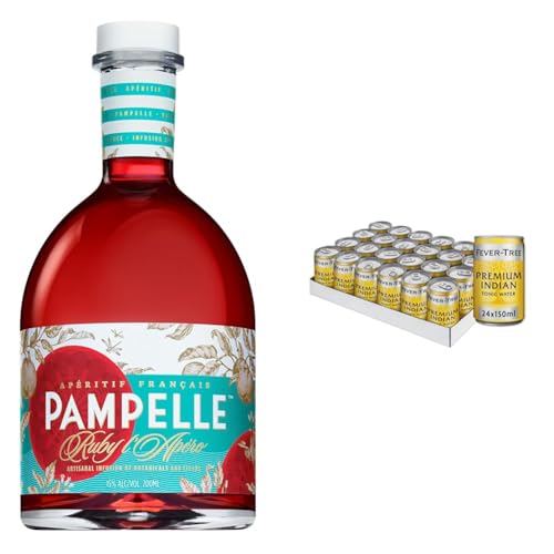 Pampelle Grapefruit Aperitif 0,7 Liter Flasche + 24er Fever Tree Indian Tonic | Das perfekte Drink-Geschenk zum Fest von Pampelle