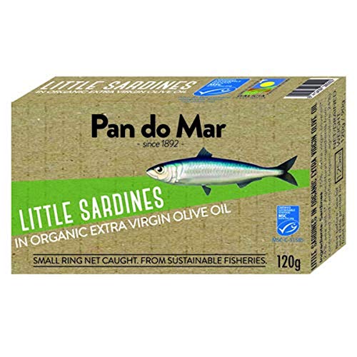 Pan do Mar Kleine Sardinen in Bio Olivenöl, 5er Pack (5 x 120 g) von Pan do Mar