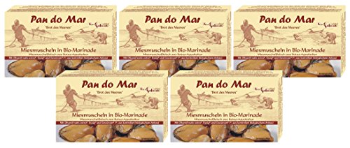 Pan do Mar Miesmuscheln in Bio Marinade, 5er Pack (5 x 115 g) von Pan do Mar