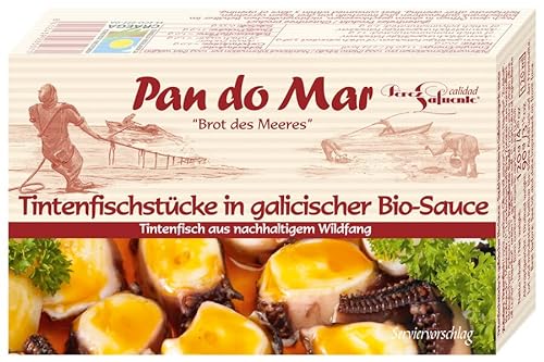 Pan do Mar Tintenfischstücke, in galizischer Bio Sauce (6 x 120 gr) von Pan do Mar