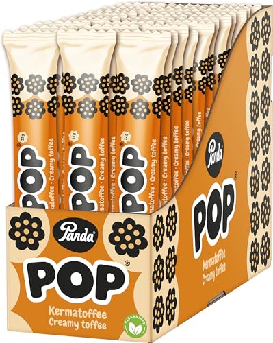 Panda ® | Pop | Cremiges Toffee | Köstlicher gefüllter Lakritzriegel mit einer Creme-Toffee-Füllung | Perfekter Geschmack und perfekte Größe | Vegan | 32 g x 36 Riegel Packung von Panda