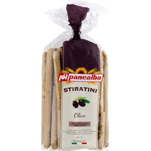 Panealba Stiratini con olive 250g Beutel (Brotstangen mit Oliven) von Panealba